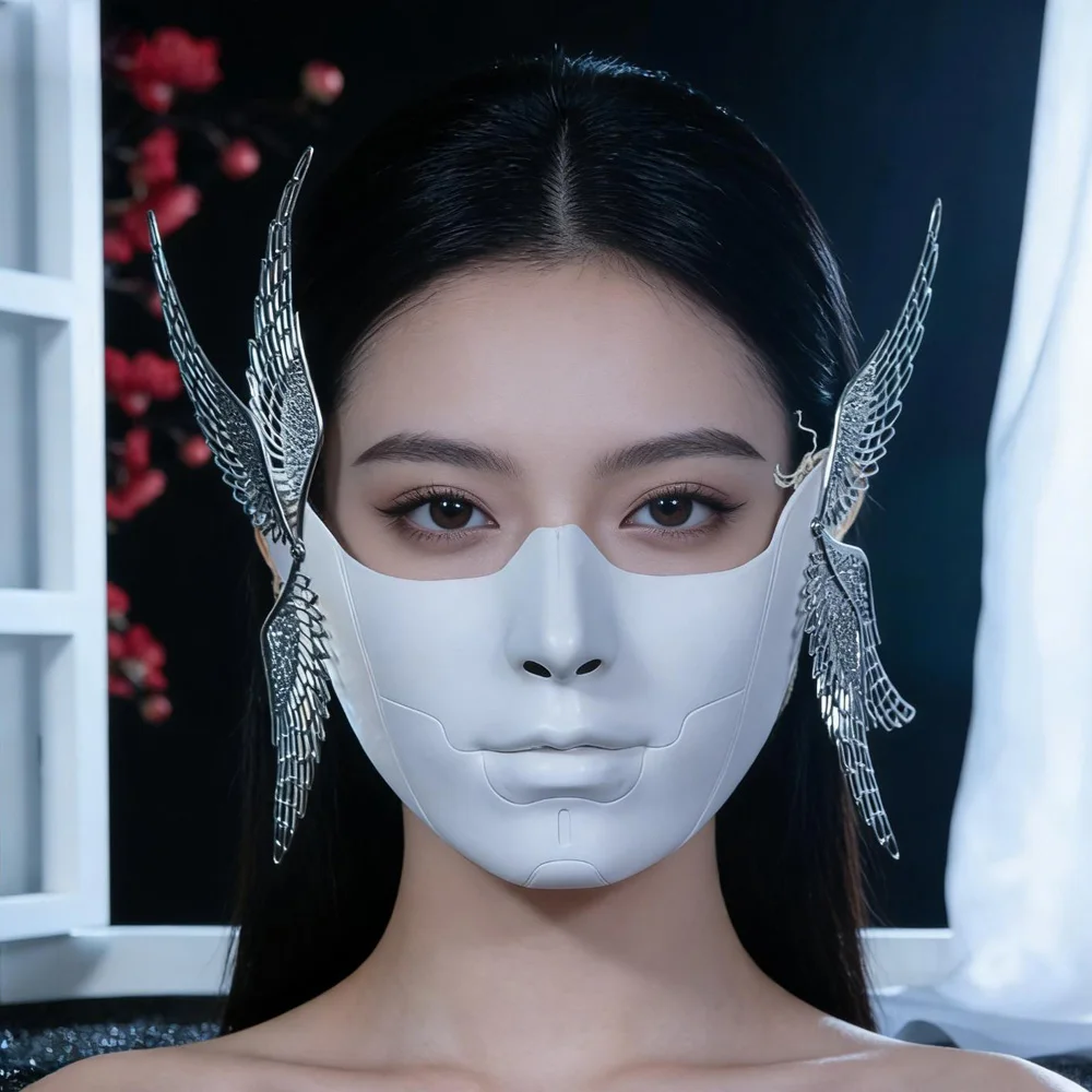

Mechanical Half Face Masks Cosplay Cyberpunk Type Masks Halloween Carnival Masquerade Dress Up Party Costume Props