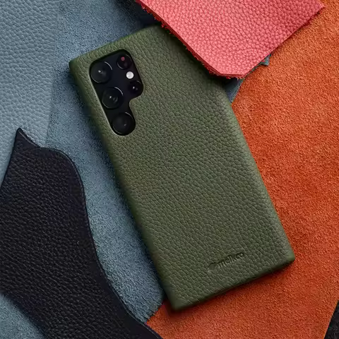 Melkco Premium Genuine Leather Case for Samsung Galaxy S25 S21 S22 S23 S24 Ultra Plus Luxury Retro Cowhide Protective Hard Cover