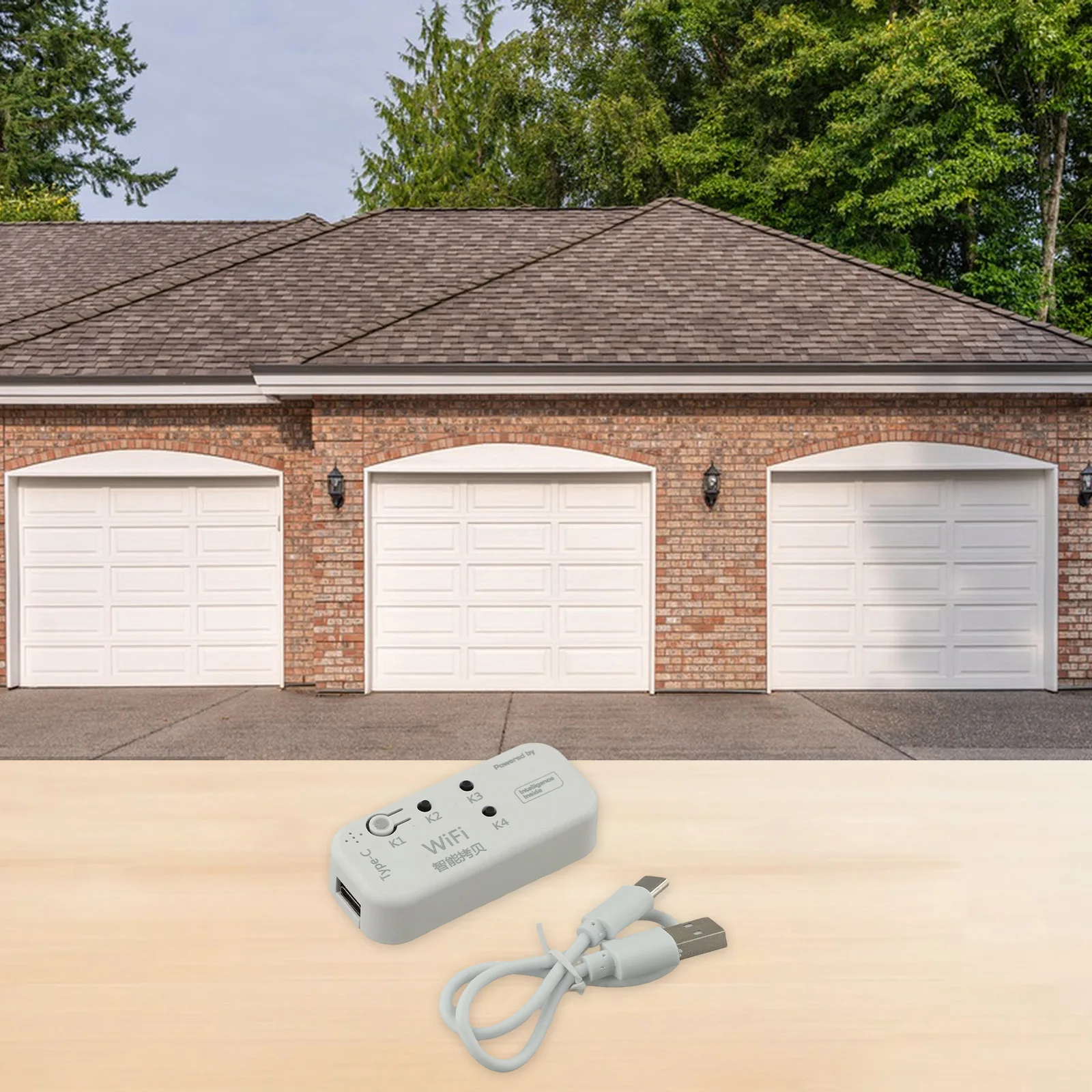 For Tuya WiFi Smart Remote Duplicator for Garage Doors and For Electric Curtains Compatible with Rolling Doors