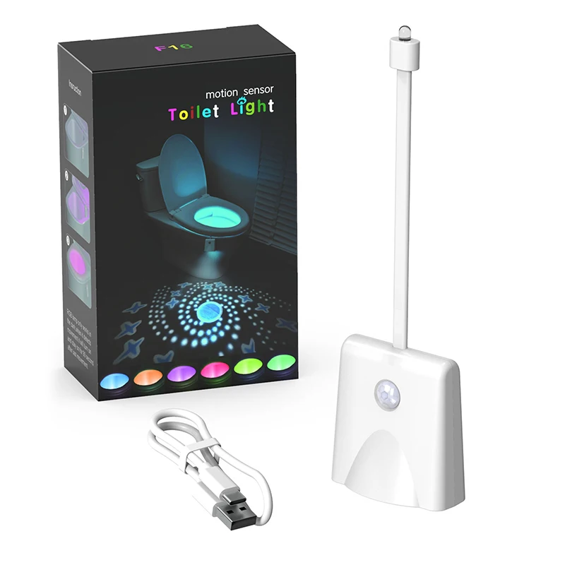 HOT Toilet Night Lamp Led USB Rechargeable Galaxy Star Projector Motion Sensor Light For Children Room Bathroom Decoration LAMP