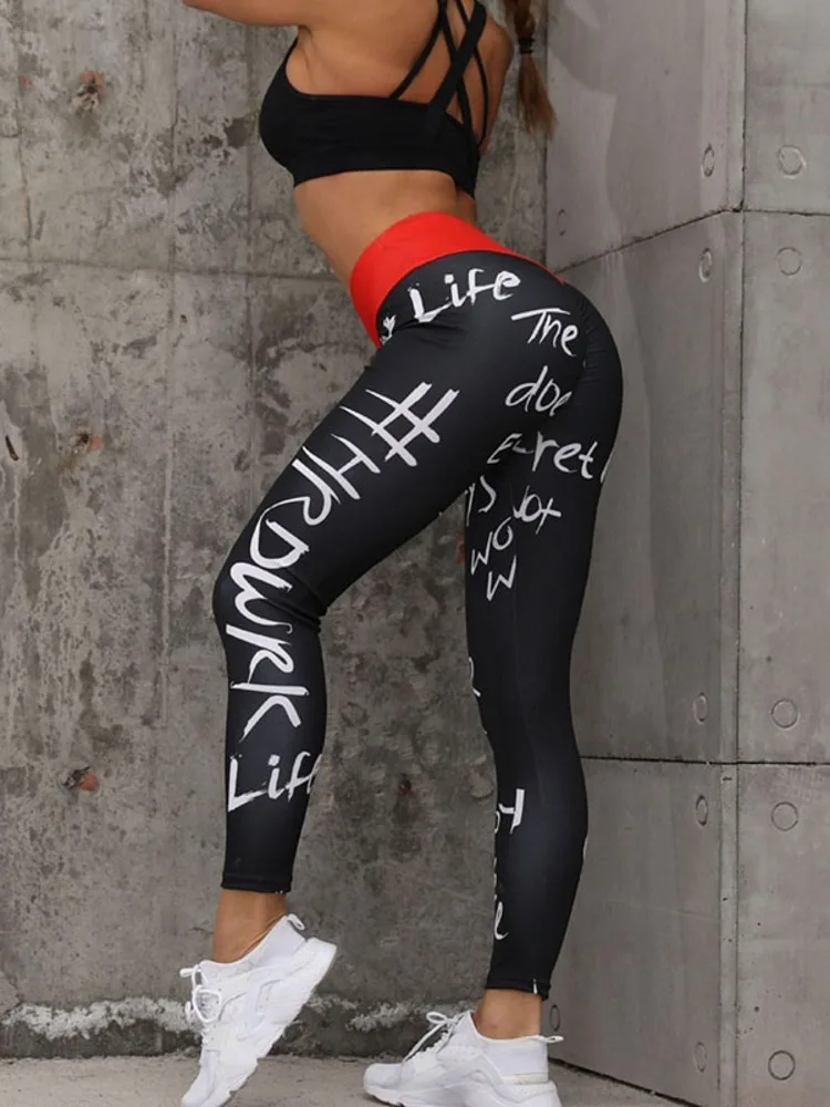 

Krismile Letter Printed Sporty Yoga Leggings for Women 2026 New Casual Fitness Exercise Wrap Pants Woman Clothes 25840
