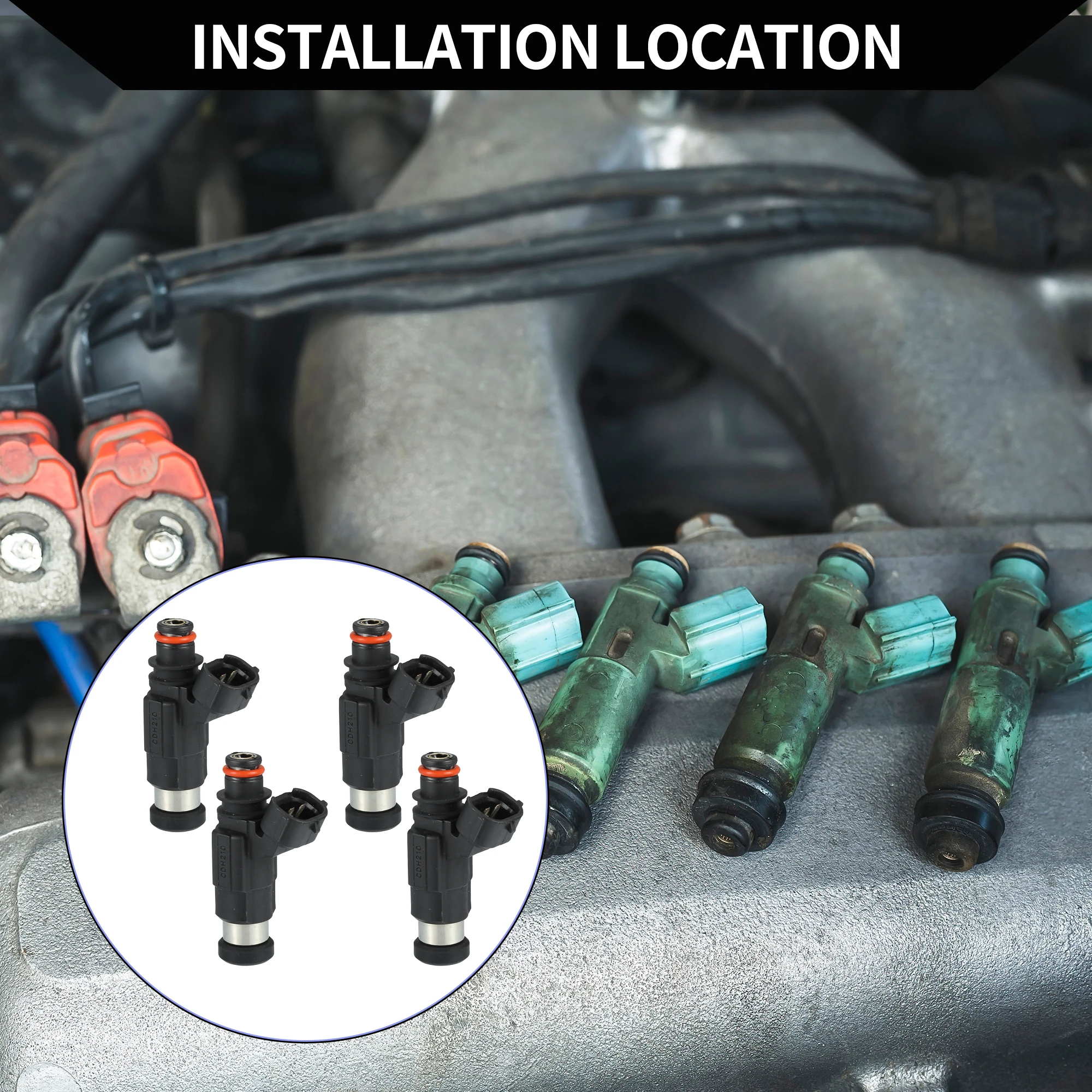 

UXCELL No MD319791 Топливная форсунка для Chevrolet Tracker 1999-2003 2.0L Черный 4 шт.