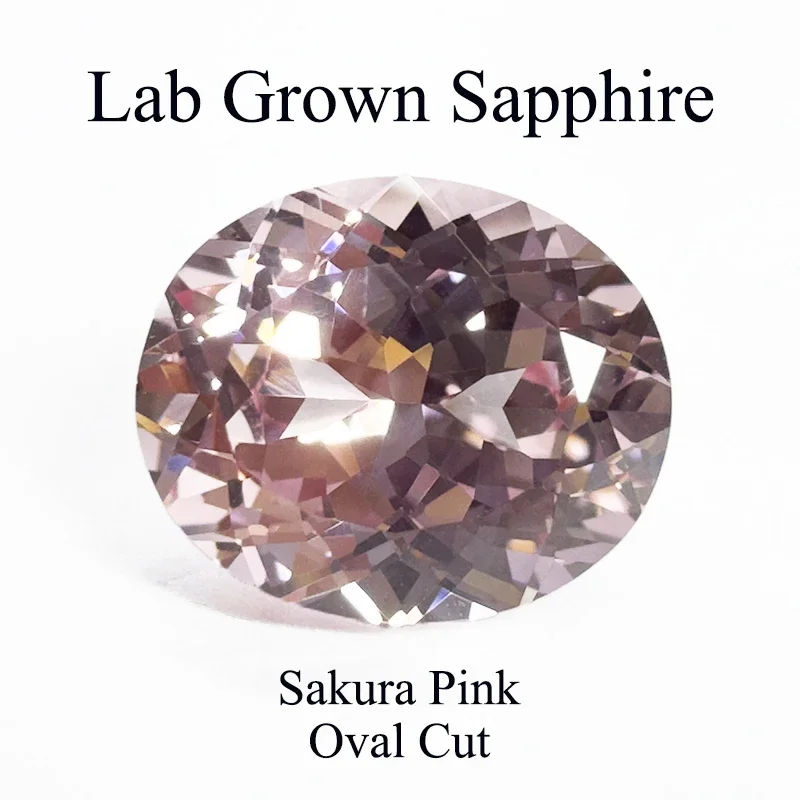 

Lab Grown Sapphire Oval Cut Sakura Pink Color Charms Beads Diy Jewelry Making Material Selectable AGL Certificate