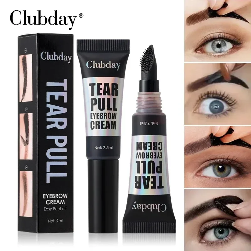 Peel-off Eyebrow Cream Gel With Teeth Head Natural Brow Tattoos Black Brown Tint Makeup Waterproof Lasting Eye Brow Enhancers