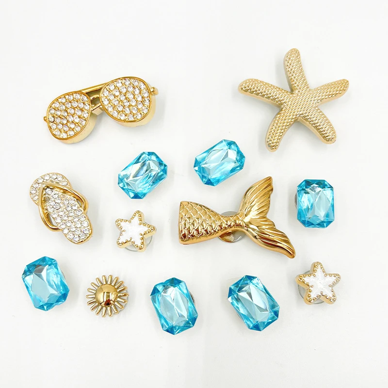

2025 JIBBITZ 13PCS Mermaid Shoe Flower Accessories For Clogs Detachable Plastic DIY Accessories For Clogs Sandals