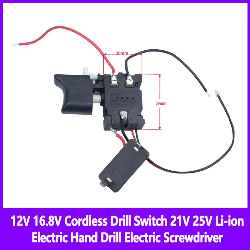 

12V 16.8V Cordless Drill Switch 21V 25V Li-ion Electric Hand Drill Electric Screwdriver Speed Control Can CW CCW