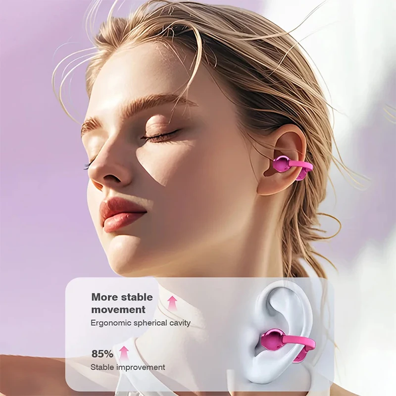 Bezprzewodowe słuchawki otwarte na ucho z mikrofonami, Bluetooth 5.4, słuchawki z klipsem na ucho, przenośne, długotrwała bateria, słuchawki stereo HIFI na prezent. — zdjęcie produktu 4