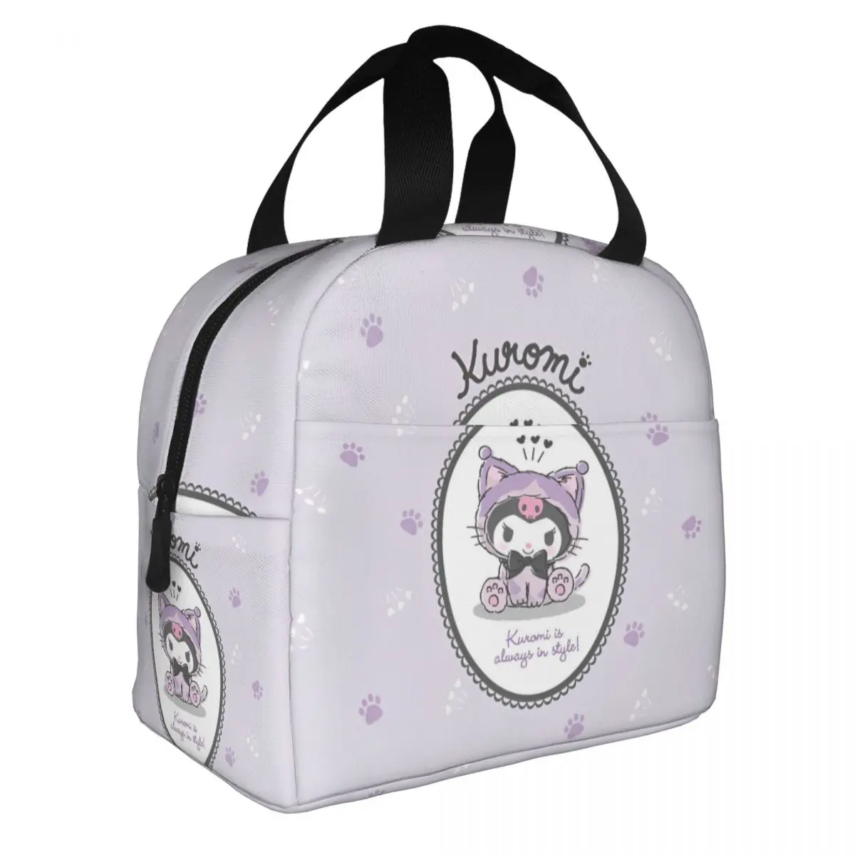 Sanrio Kuromi Cute Cartoon Insulated Lunch Bags High Capacity Lunch Container Thermal Bag Lunch Box Tote School Picnic Girl Boy