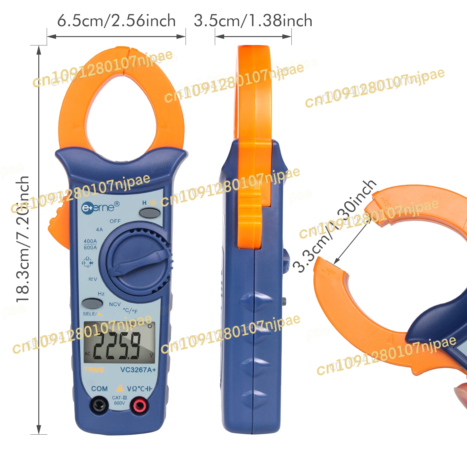 VC3267 + VC3267A + grande capacité NCV numérique AC/DC 40A-400A pince de courant testeur de fréquence de résistance à plage automatique
