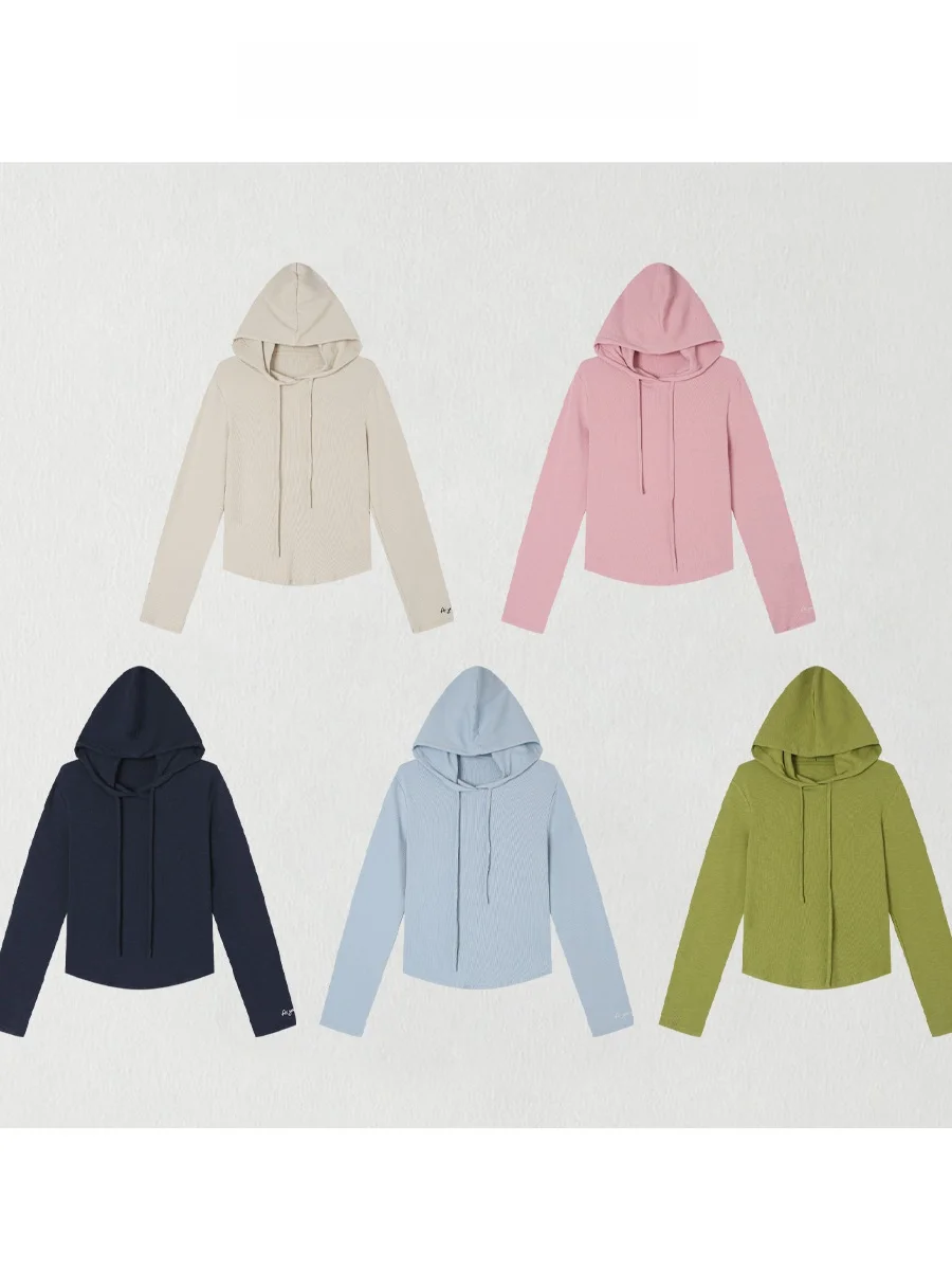 

mat Pure Color Hooded Knitwear Spring 2026 New Design Casual Sle Women's Pullover Hat Not Eating Fi D794