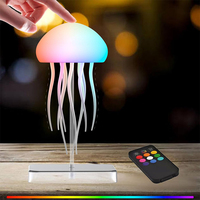 LED Jellyfish Lamp with 9 Tentacles 2 Working Modes Ultra Long Battery Life Colour Gradient Light Effects with Remote Control