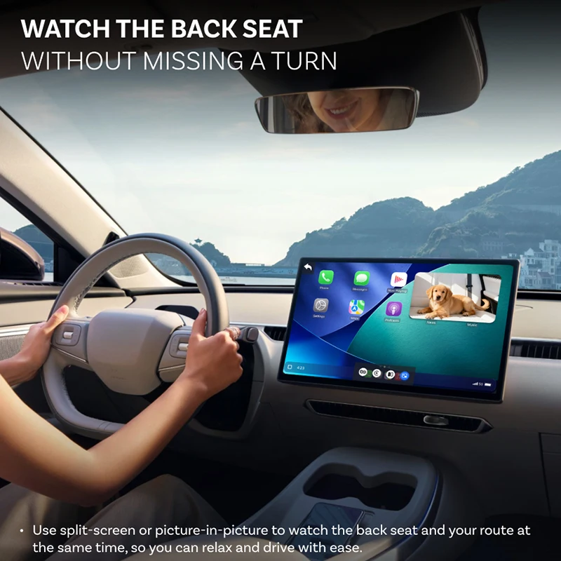 Ottocast Cabin Care Adaptador inalámbrico CarPlay Cámara para coche de bebé 1080P HD 150 °   Monitor de asiento trasero de visión nocturna gran angular para automóvil 98%