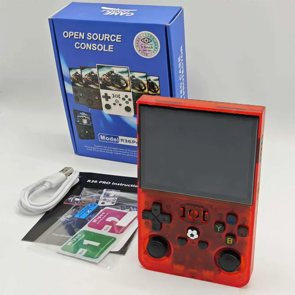 Open Source Game Console R36 PRO 21000+ 3.5inch 18000+ No Download Required Pocket Video Player Kids Gift Linux System