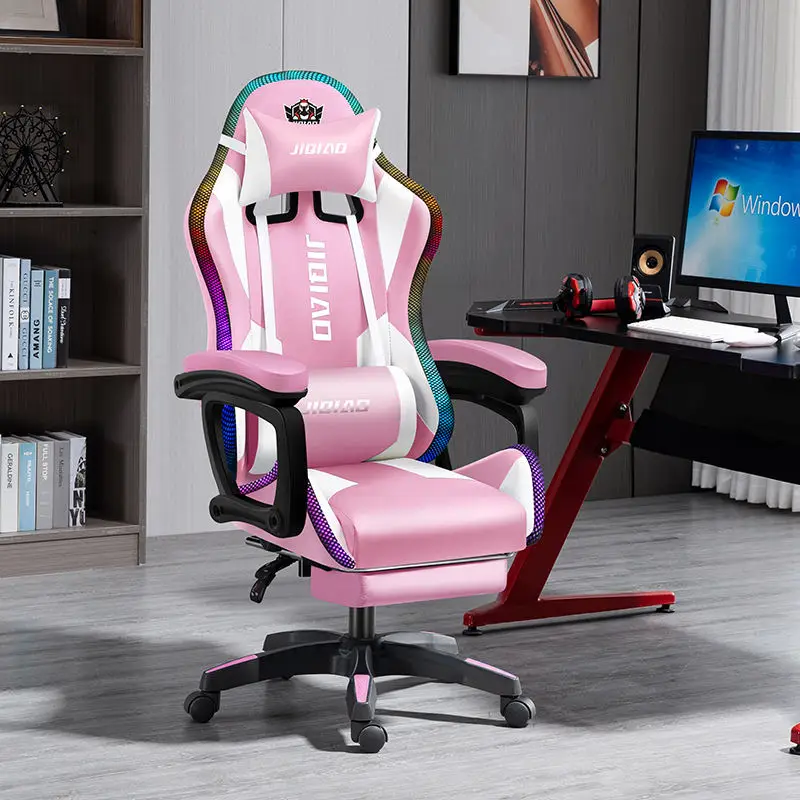 

Pu Leather In Stock Professional Reclining Swivel Gaming Chairs With Rgb and Massage and Footrest