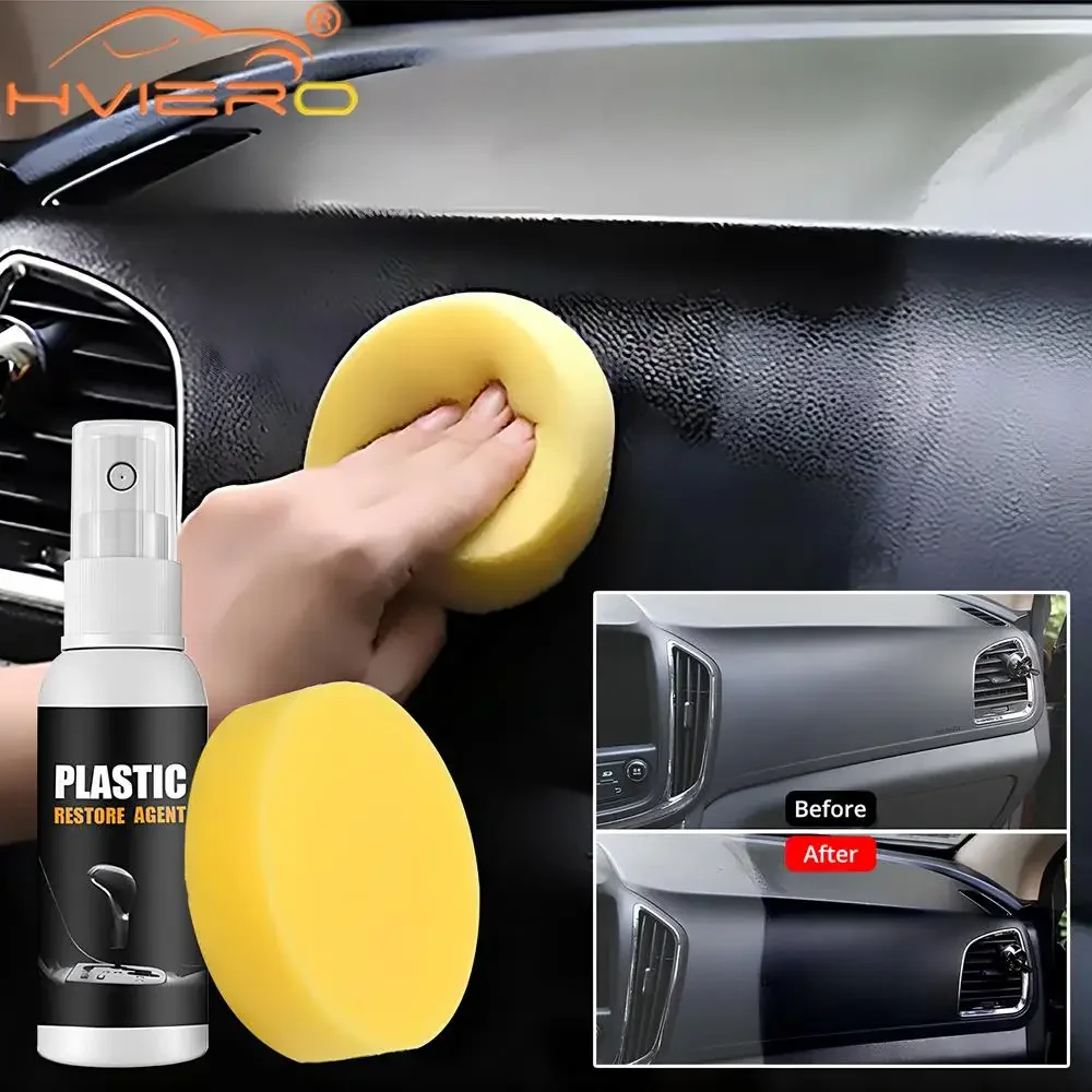 30ml/50ml/100ml Car Automotive Interior Maintenances Plastic Parts Retreading Repair Agent Clean Wax Instruments Panel Cleaning