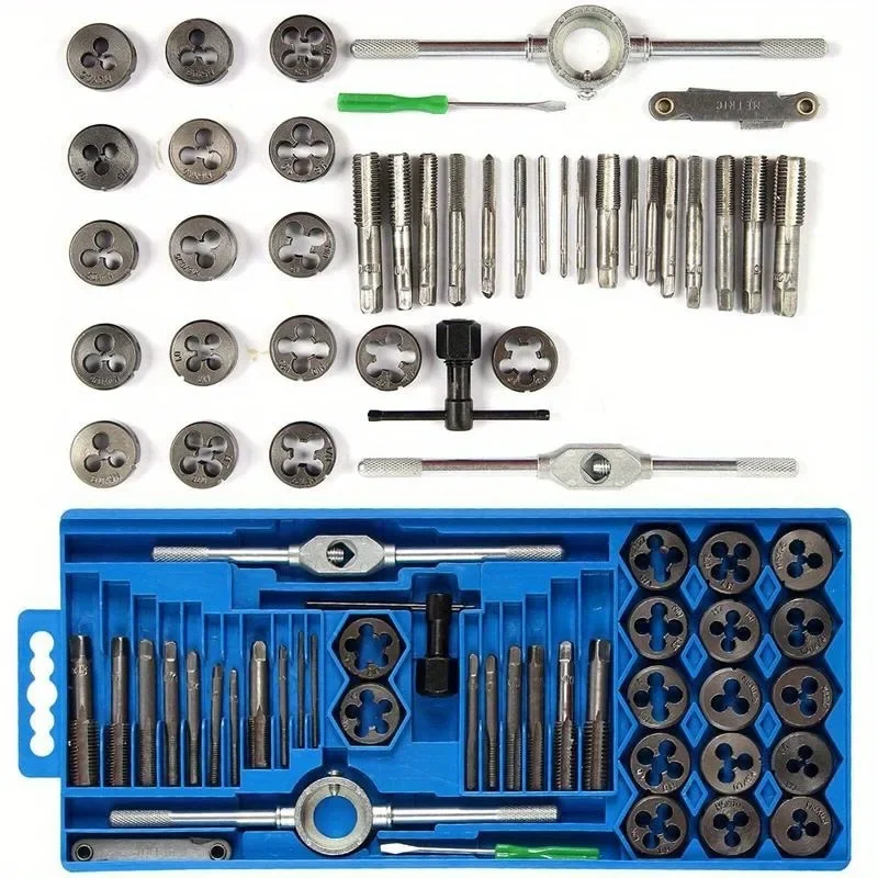 

20/40pcs tap die set M3-M12 Screw Thread Metric Taps wrench Dies DIY kit wrench screw Threading hand Tools Alloy Metal with bag