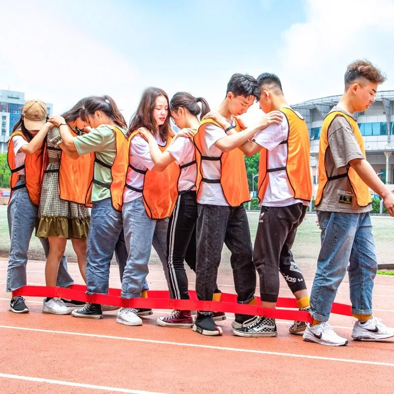 

Giant Footsteps 3/4/5/8 Legged Race Bands For Adults Kids Cooperative Team Field Day Holiday Group Outdoor Sports Party Games