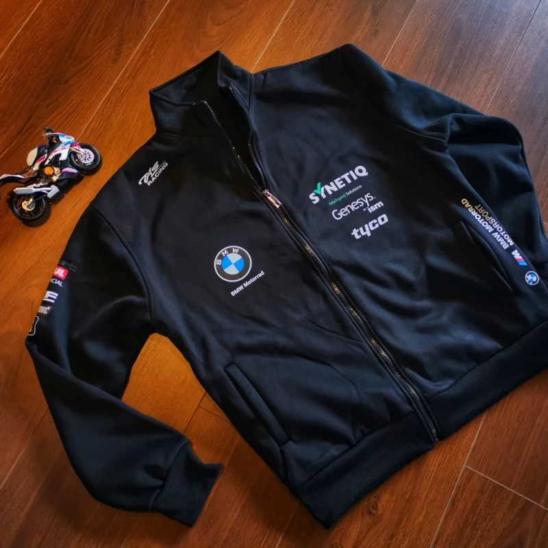 BMW racing suit, BMW motorcycle hooded jacket, cycling suit stand collar