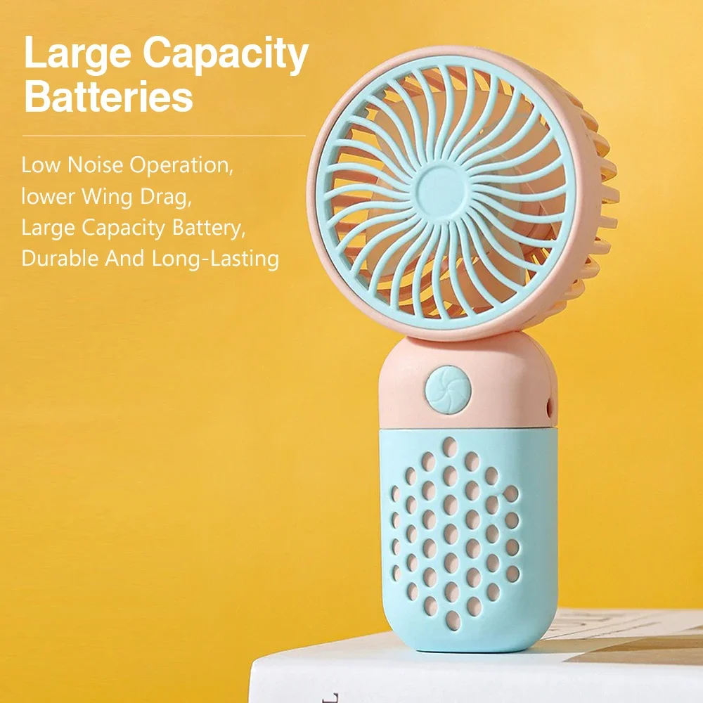 USB Mini Fan Portable Rechargeable Handy Fan Low Noise Small Electric Fan Student Dormitory Portable Air Conditioner for Outdoor
