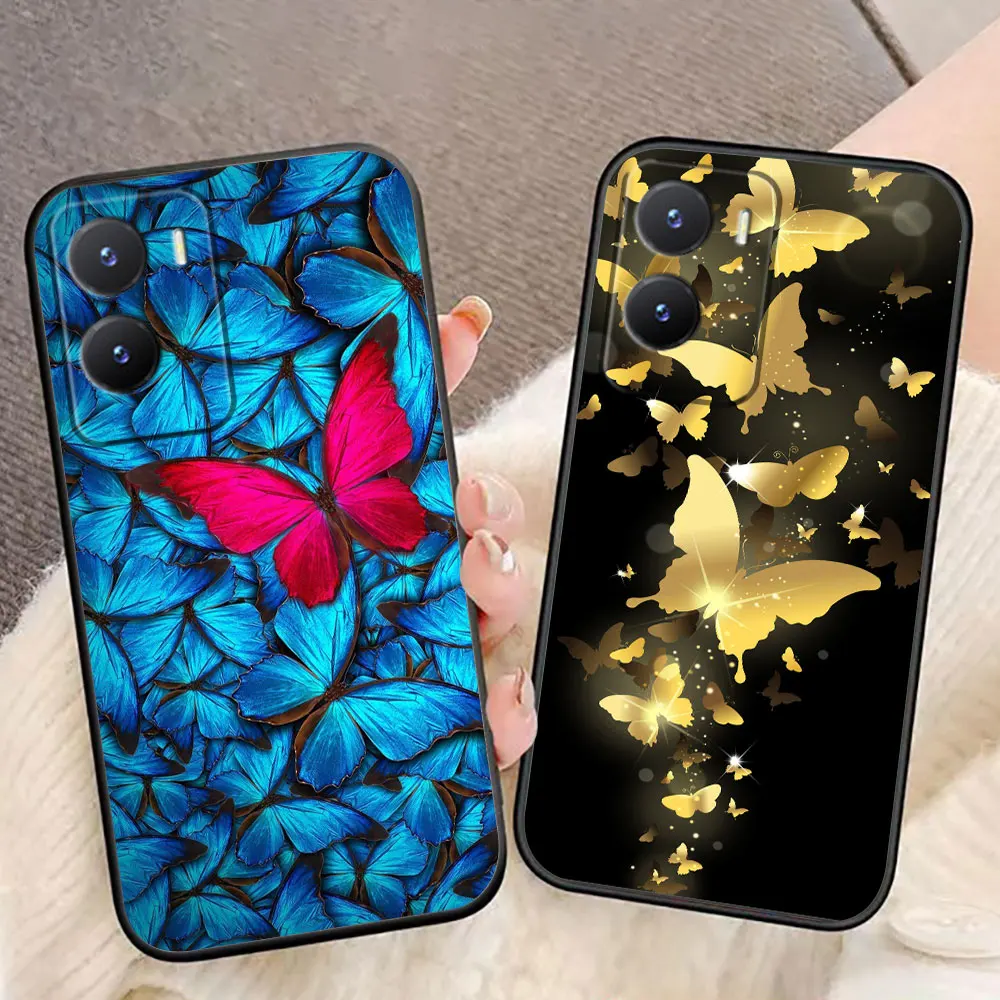 Beautiful Stylish Butterfly Phone Case For VIVO Y400 Y04 Y15S Y17S Y19S Y20 Y21 Y22S Y28 Y35 Y36 Y39 Y50 Y51 Y72 Y78 Y100 Case