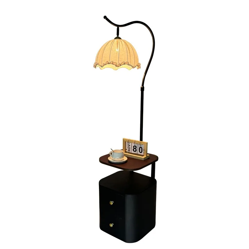 

Floor lamp solid wood shelf integrated vertical desk lamp