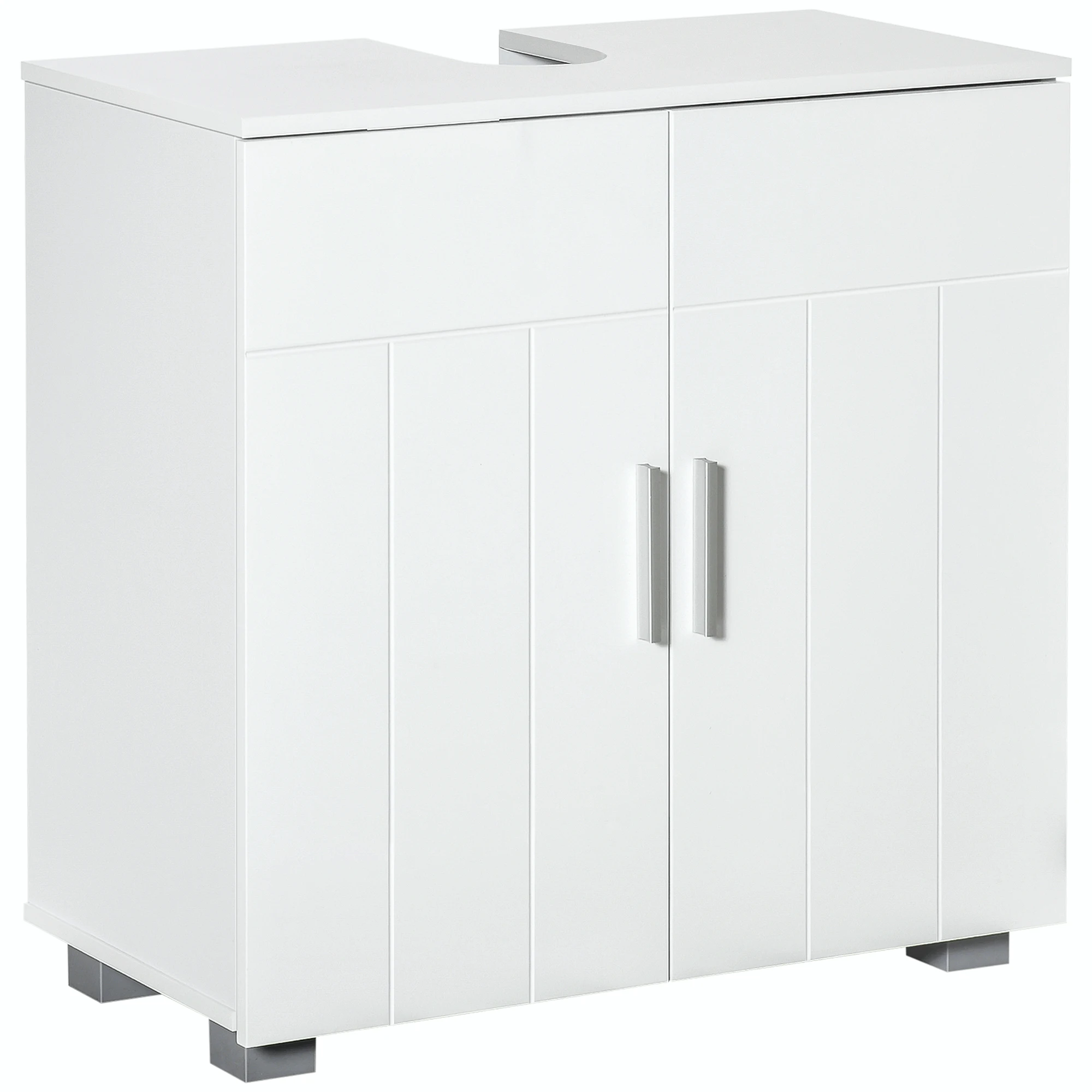 Kleankin Furniture under the Sink 2 Doors Adjustable Shelf 60X30X60Cm White