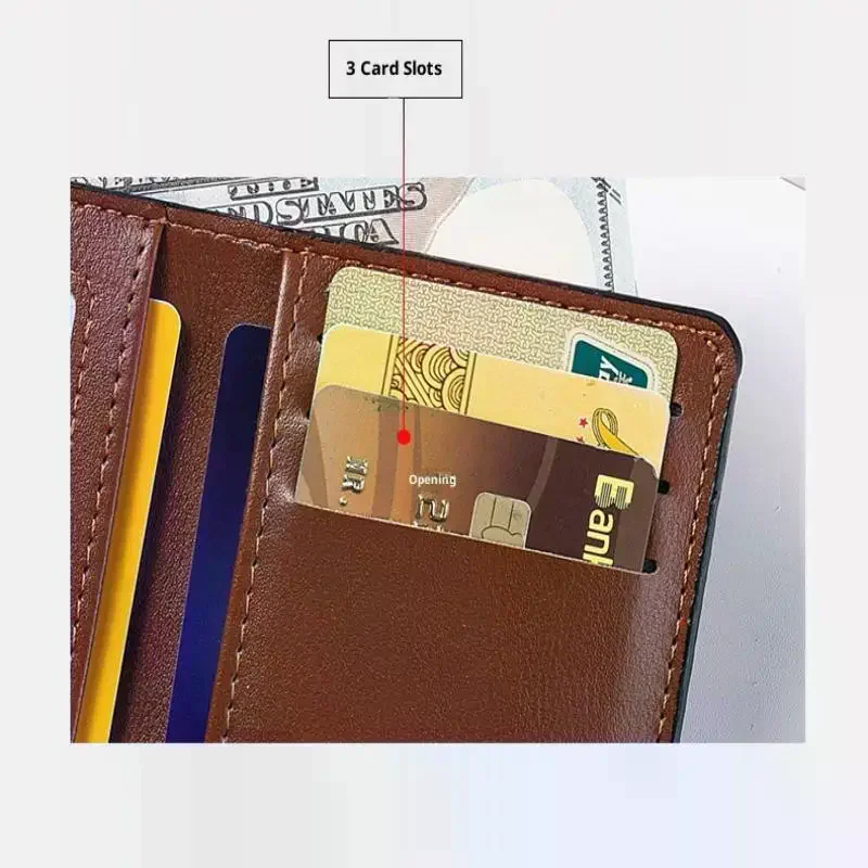

New Slim Men's Wallet Short Zipper Card & Photo Holder High Quality PU Frosted Male Purse With Simple Card Clips