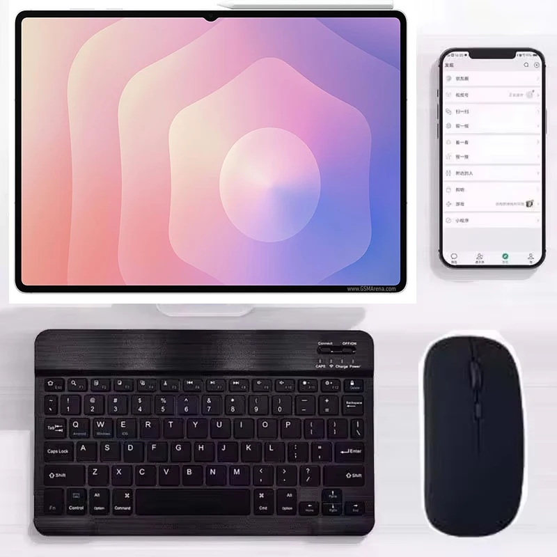 Avec clavier Bluetooth souris pour Samsung Tab S11 S10 Ultra S10 FE + 78 touches 10 pouces clavier sans fil Rechargeable souris ensemble Combo