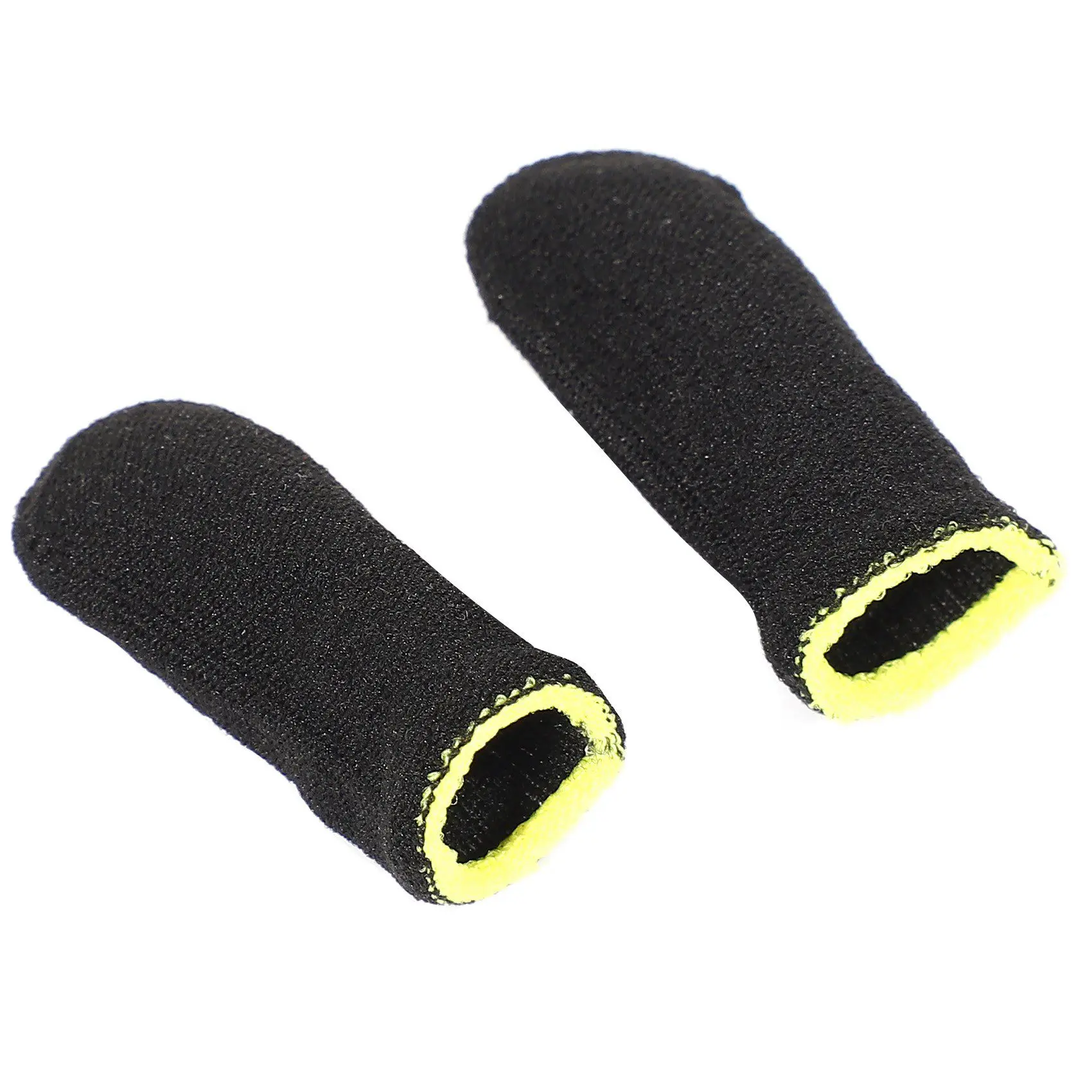 AA84 18-Pin คาร์บอนไฟเบอร์ปลอกนิ้วสําหรับ PUBG Mobile เกมกดหน้าจอปลอกนิ้วสีดําและสีเหลือง (44 ชิ้น)