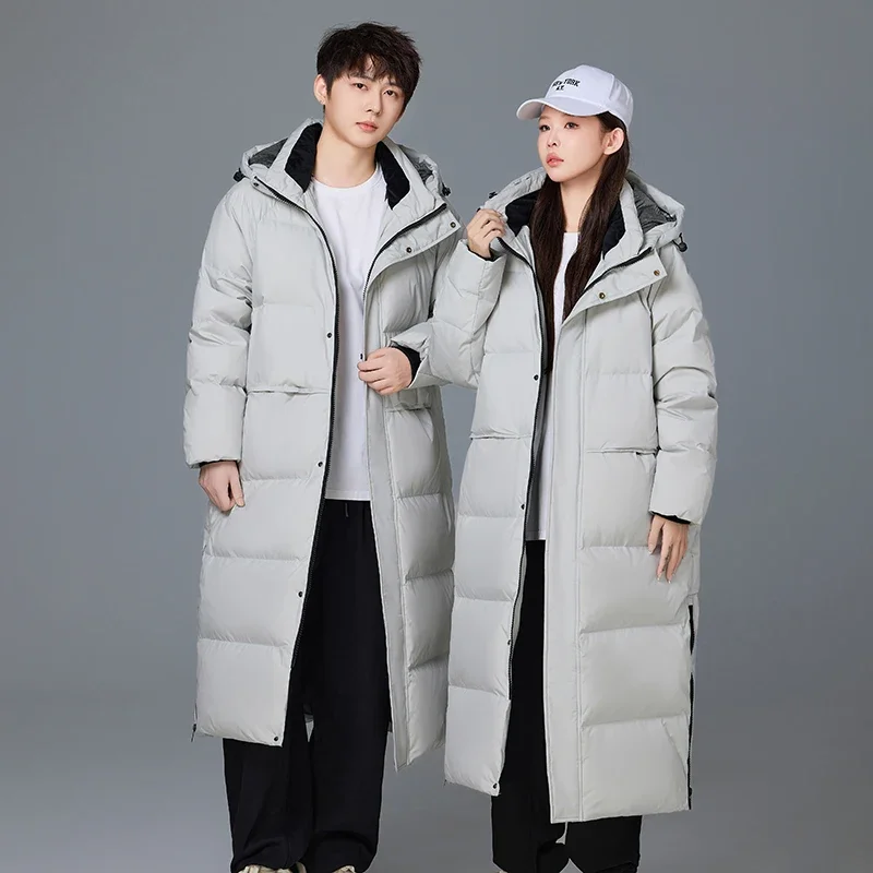 Lange Daunen jacke Mann Unisex Ente Daunen männliche Polster jacken für Frauen Herren Winter jacke lässig Mann Sack gepolstert kalten Mantel