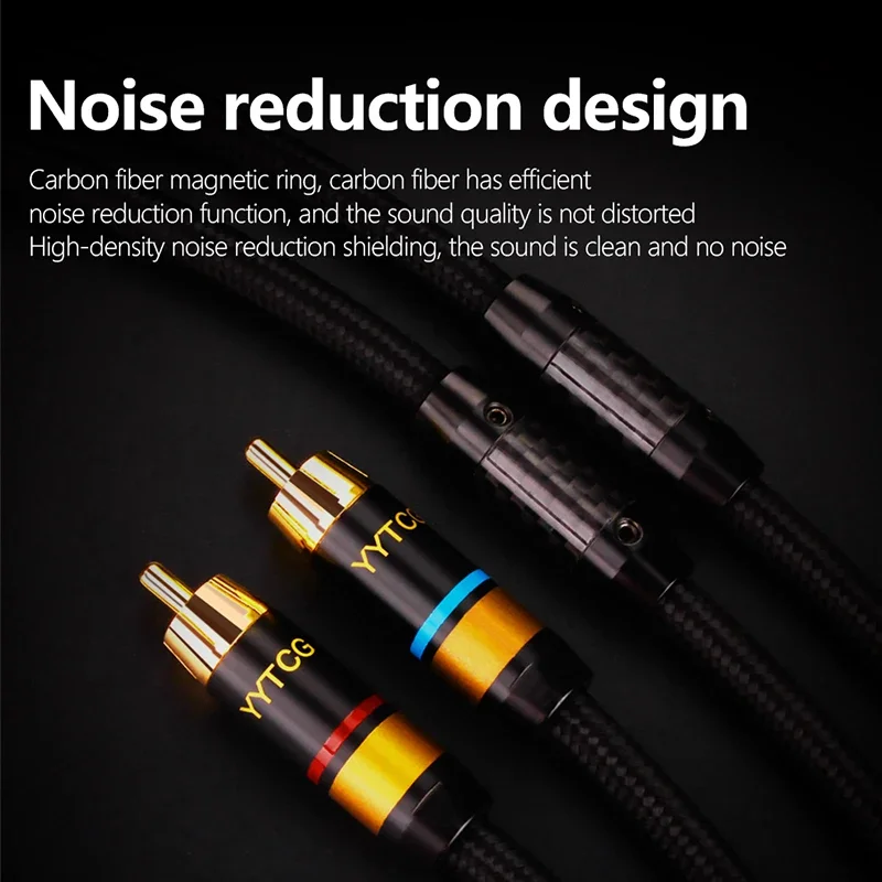 YYTCG-Câble audio RCA HiFi haute performance, câble d\'interconnexion pour amplificateur, radiateur, TV, DVD, Premium, 2RCA à 2RCA
