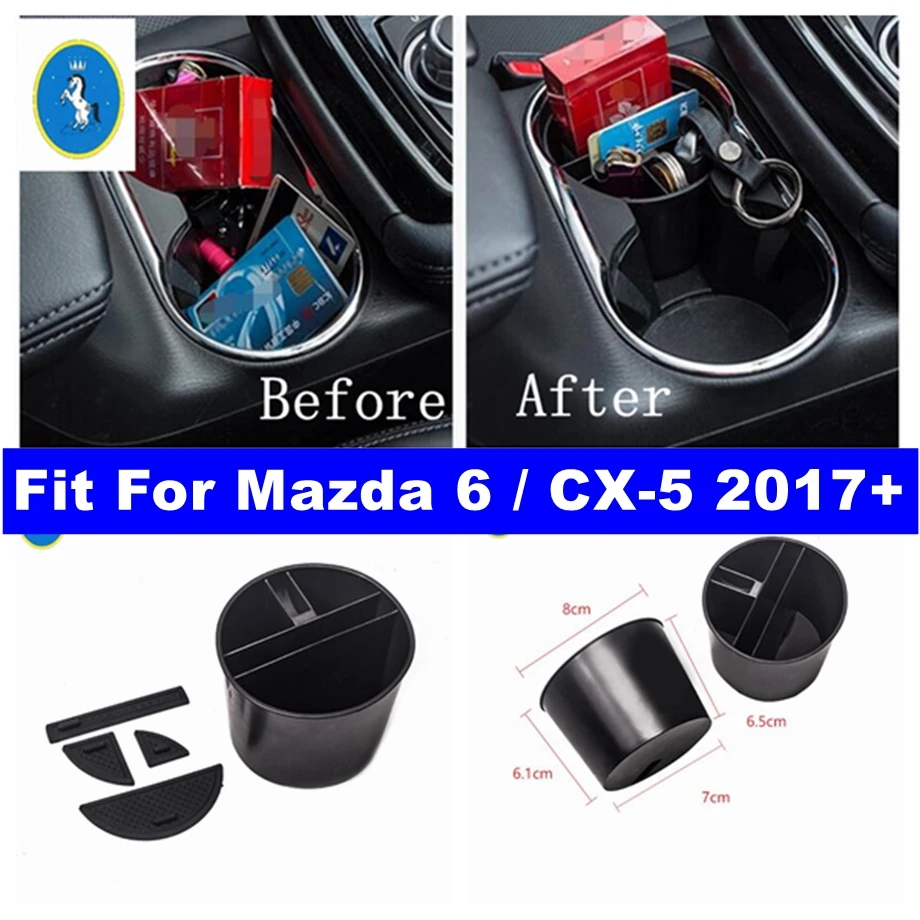 

Auto Front Seat Cup Holder Water Cup Bottle Support Base Cover Kit For Mazda 6 / CX-5 2017 - 2024 Plastic Interior Accessories