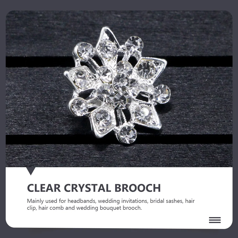 

24Pcs Clear Crystal Brooch Pin Fashion Jewelry Women Clothes Decoration Accessory Rhinestones Brooch Clear Crystal Pin