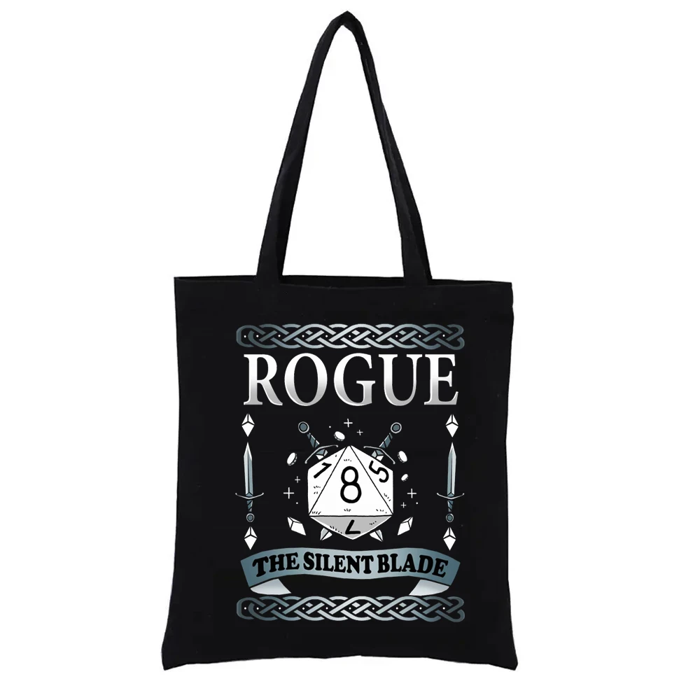 

Rogue Graphic Print Shopping Bags Geek Series Female Handbags Funny Fashion Canvas Shoulder Bag Women Totebag Shopper Woven Tote