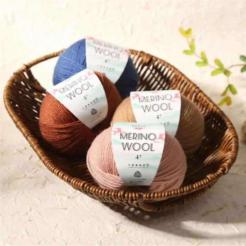 50g/Roll Merino Wool Yarn Soft Baby Wool Yarn Ball 130M/Roll For DIY Hand Knitted Crochet Scarf Sweaters Yarn Clothes Hats