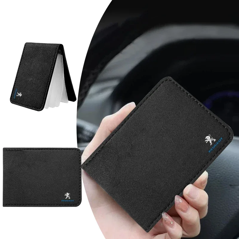 Car Driver License Wallet Holder Business Card Cover Purse Bag for Peugeot 206 207 308 408 508 107 RCZ 208 3008 2008 Accessories