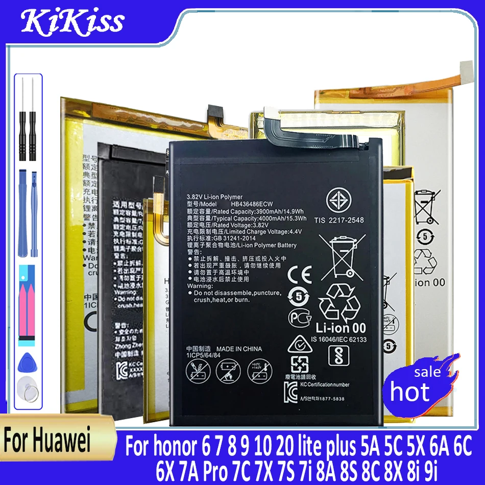 Battery for Huawei honor 6 7 8 9 10 20 lite plus/5A 5C 5X 6A 6C 6X 7A pro 7C 7X 7S 7i 8A 8S 8C 8X 8i 9i/View V8 V9 V10 V20 Play