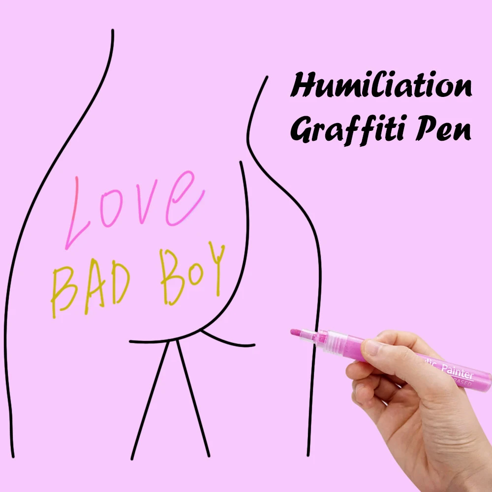 1Pc BDSM Humiliation Graffiti Erasable Pen Sex Accessories Adult Game Washable Markers DIY Tattoo Pens Sex Toys Erotic Products