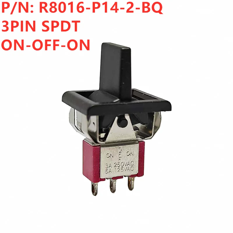 2PCS SH Xinghan T80-R double-sided reset self-locking R8015 R8016A-P14 black flat handle switch 3-pin 3-speed toggle switch