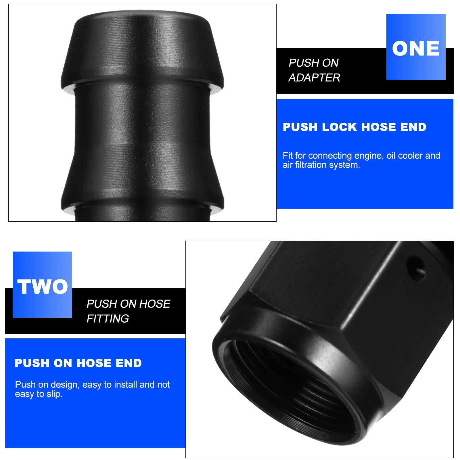 

An6 Push Lock Fitting 90 Degree Full Flow Oil Fuel Hose End For Engine Oil Cooler Air Filtration System Push On Adapter