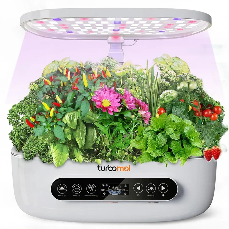 

Micro Vegetables Planters Hydroponics Grow Kit Systems 12 Pods Smart Indoor Herb Garden Kit With Grow Light Hydroponic Container