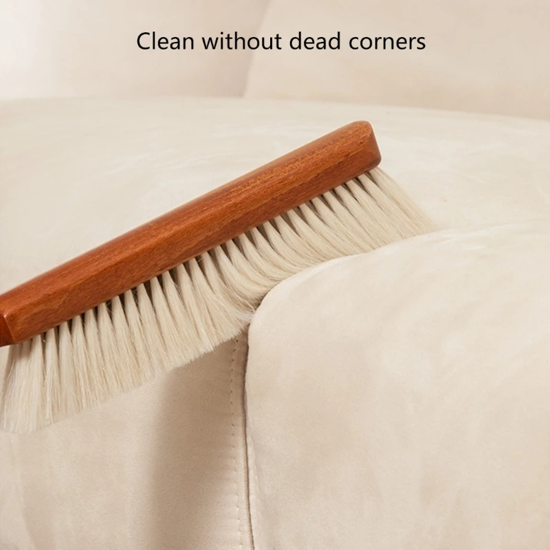 Gentle Wool Dust Brush Hand Broom Comfortable Grip for Furniture Clothing Care