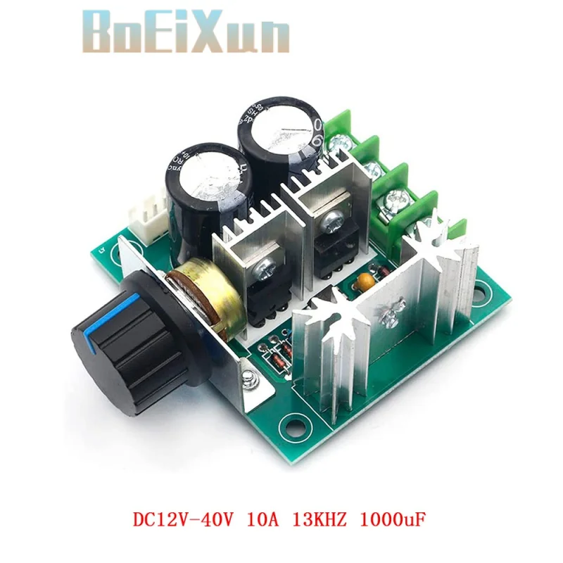 DC 12V 24V 30V 40V Motor Speed Regulator 13KHZ Auto PWM Motor Speed Regulator Controller Governor SpeedSwitch 10A 50V 1000uF