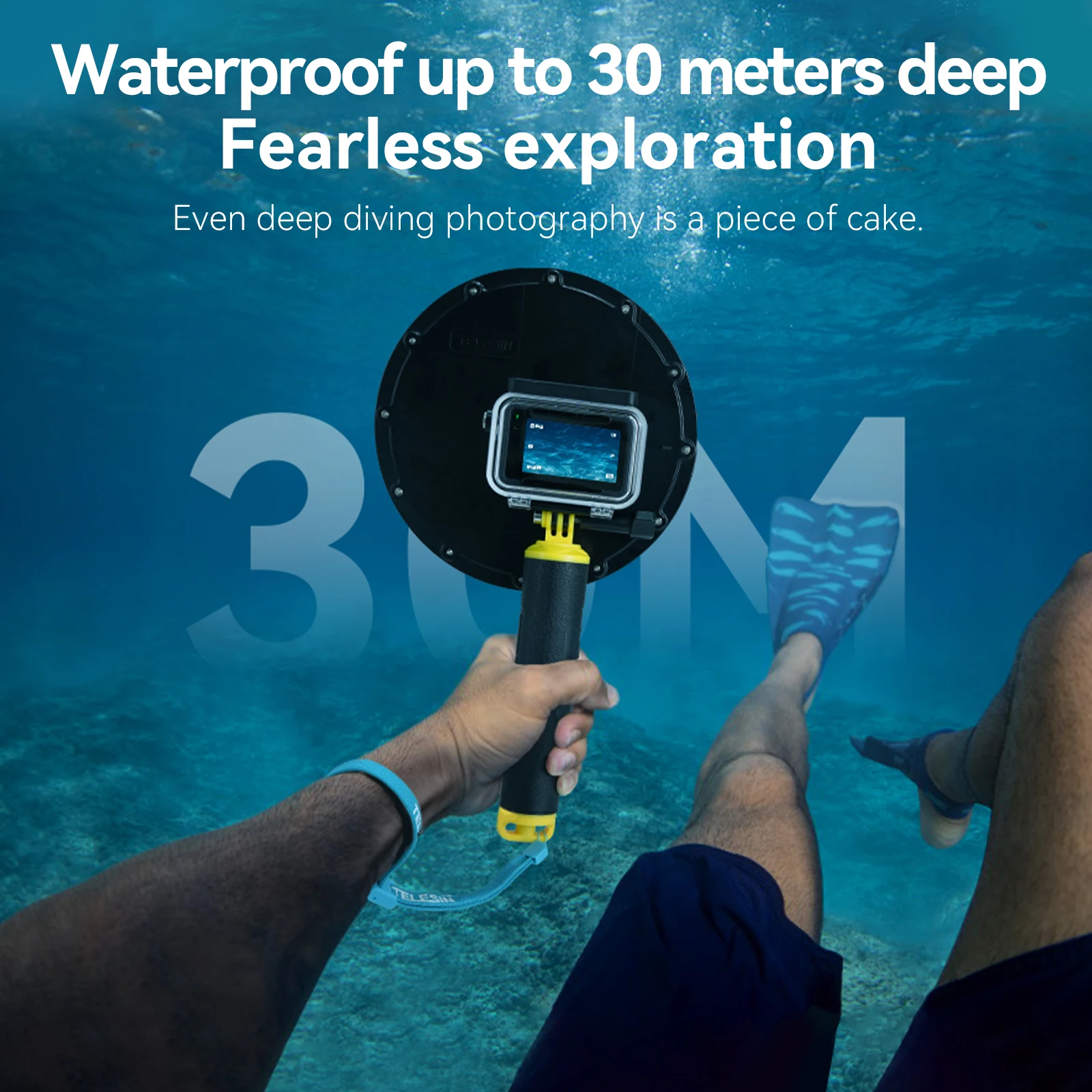 

TELESIN Diving Dome Port for DJI Action 5 Pro 4 3 Motion Camera Accessories 30Meters Waterproof Housing Diving Equitment