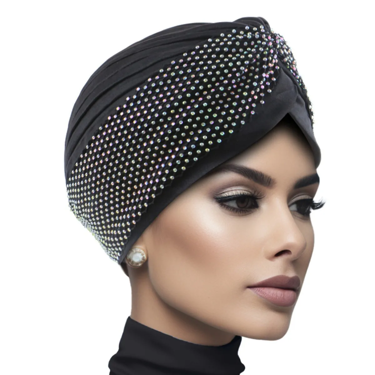 

Индийский тюрбан со стразами, женский мусульманский хиджаб, африканский авто геле, капот, химиотерапия, головной платок, шляпа, повязка на голову, свадебный головной убор, тюрбан