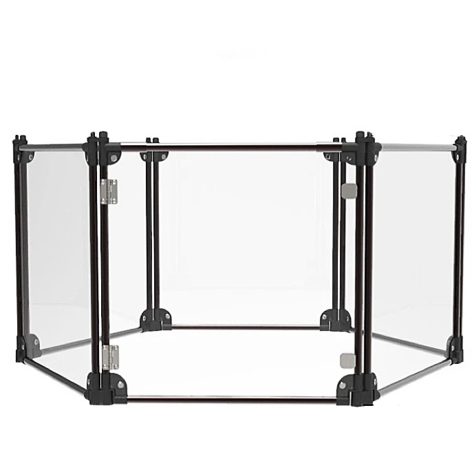 Acrylic Sheet Indoor Dog Fence, Transparent Pet Barrier with Gate, Easy Install DIY Panels, Home Safety Guard