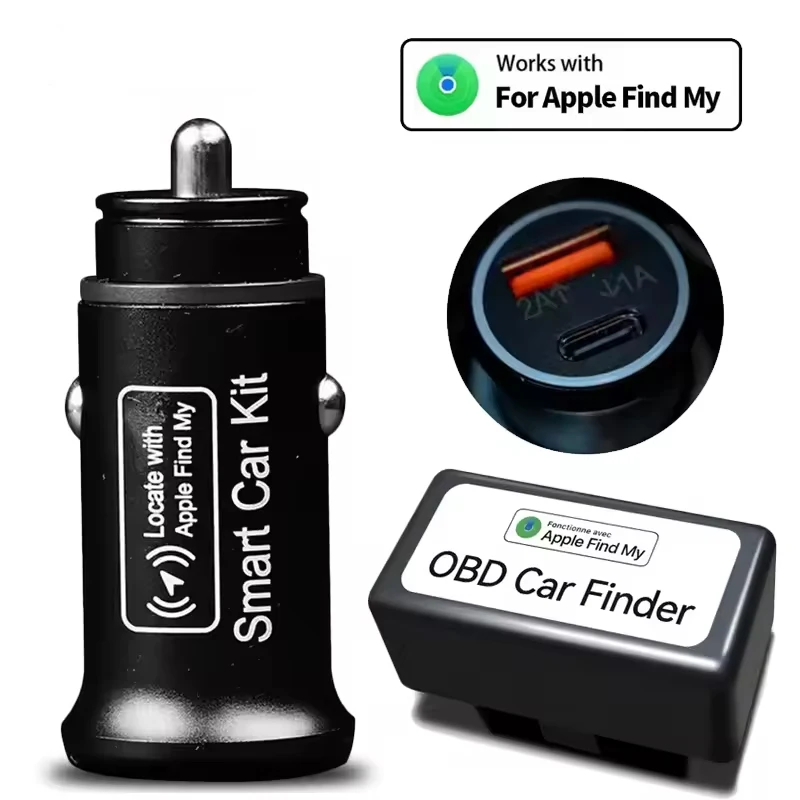 Universal Mini OBD AP200 GPS Car Charge Locator Tracker 20W USB Type-C Fast Charger Cigarette Lighter Find My Apple Official App