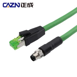M8 Connector Female Male 4 pin A code Ethernet Connector Profinet Cat5e Industrial Ethernet Ethercat Cable