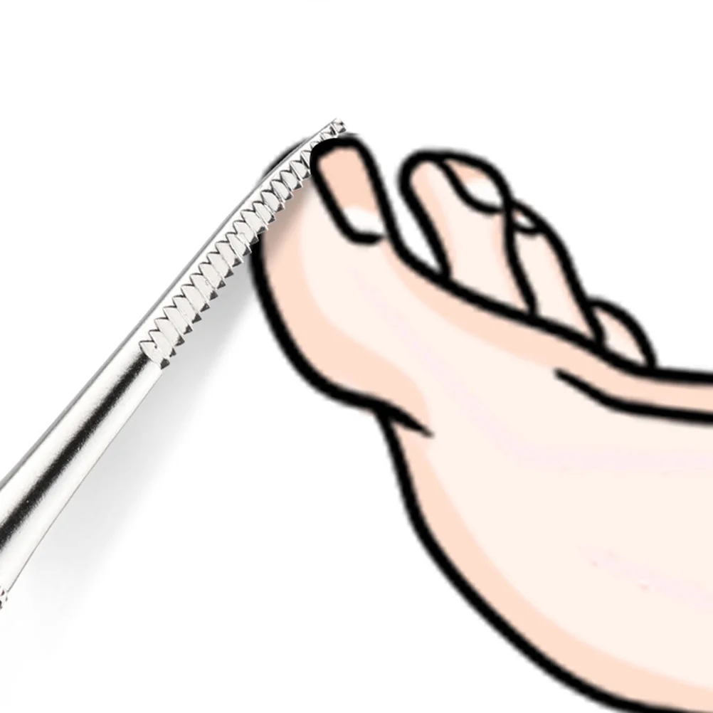 1 Set Rvs Nagelriemschiller Schraper Dubbele Hoofd Nagelreiniger Kit Antislip Handvat Draagbare Cuticle Remover Lepel voor