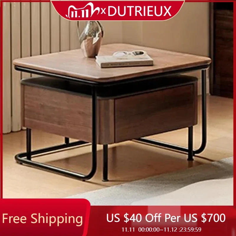 

Wooden Metal Coffee Table Save Space Balcony Minimalist Living Room Aesthetic Cheap Side Table Luxury Meubles Unique Furniture